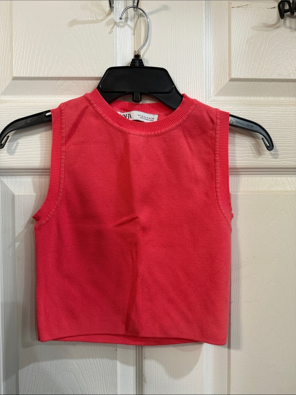 Zara Girls Sleeveless Ribbed Tank Top - Bright Pink